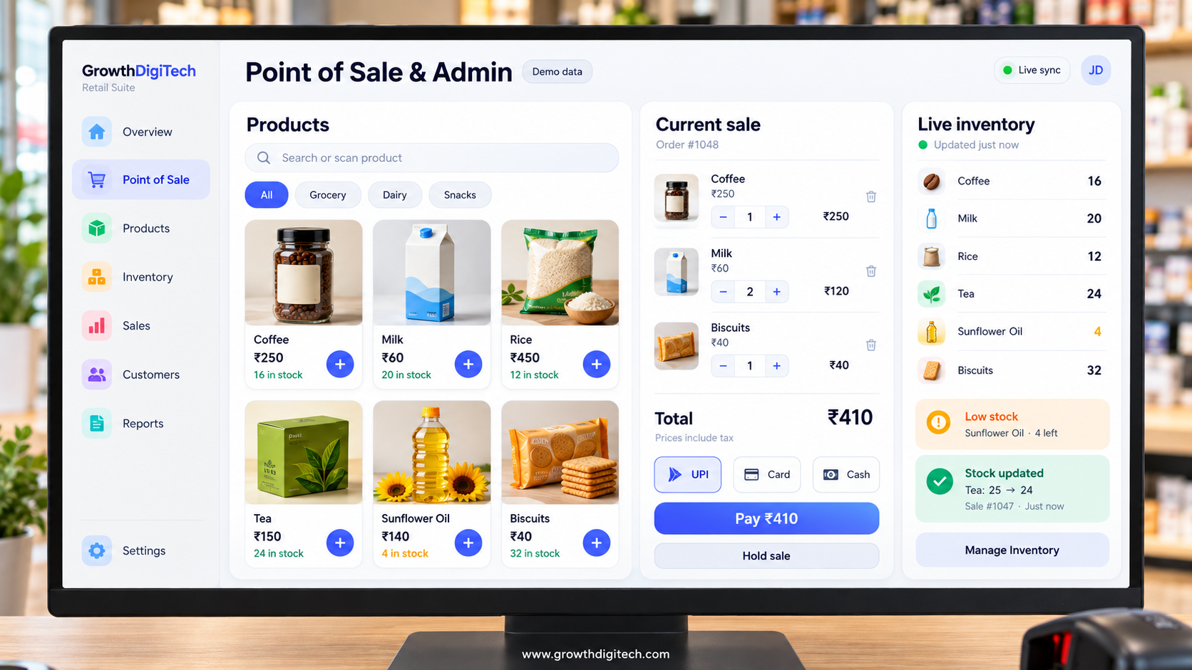 Point of Sale & Admin Interface
