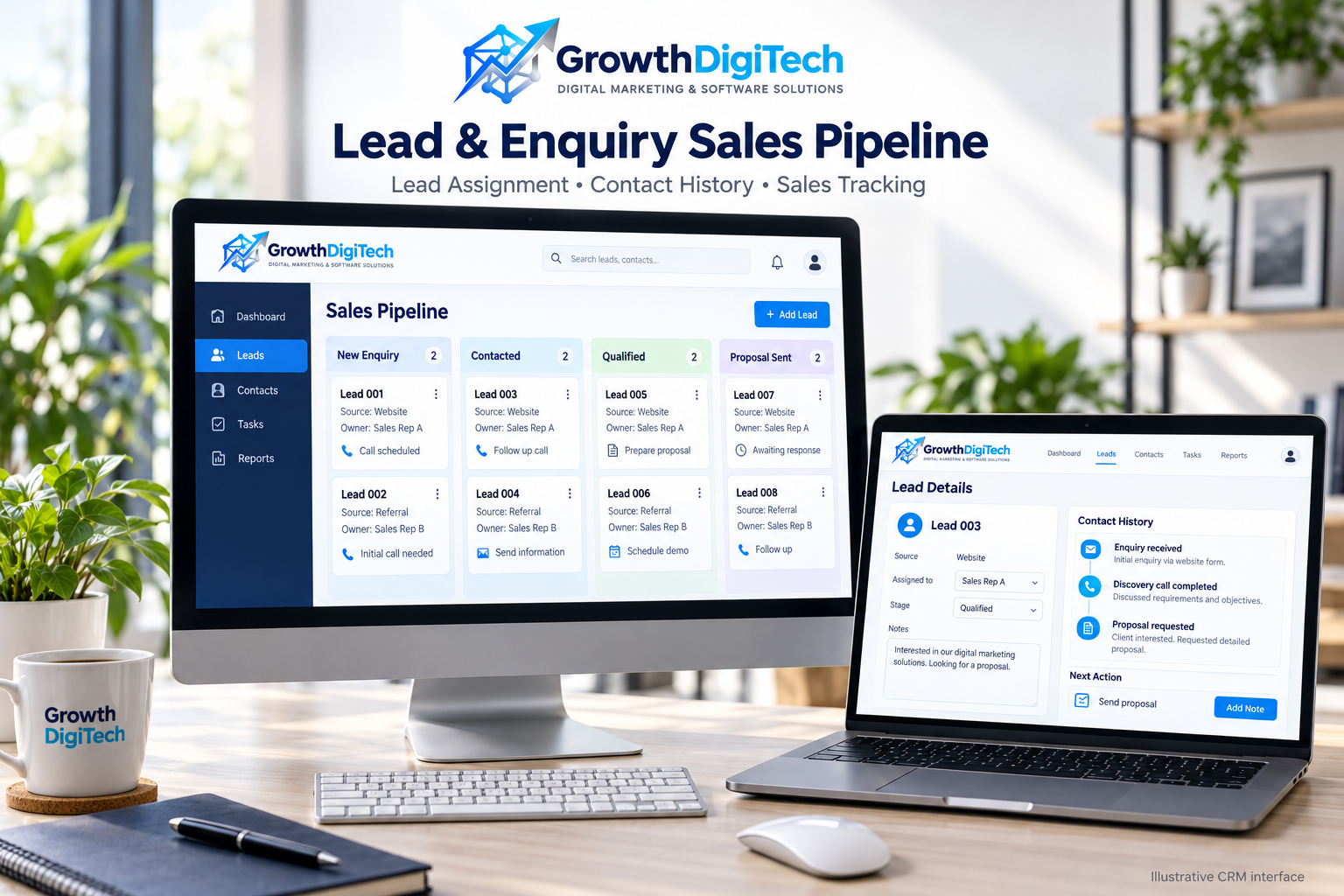 Sample CRM Sales Pipeline Dashboard Interface