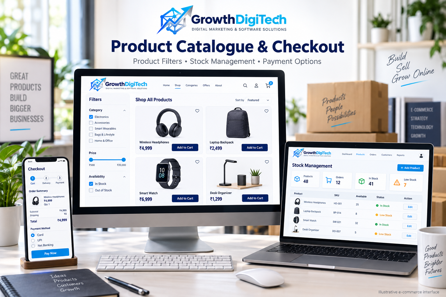 Sample E-commerce Store Dashboard Interface