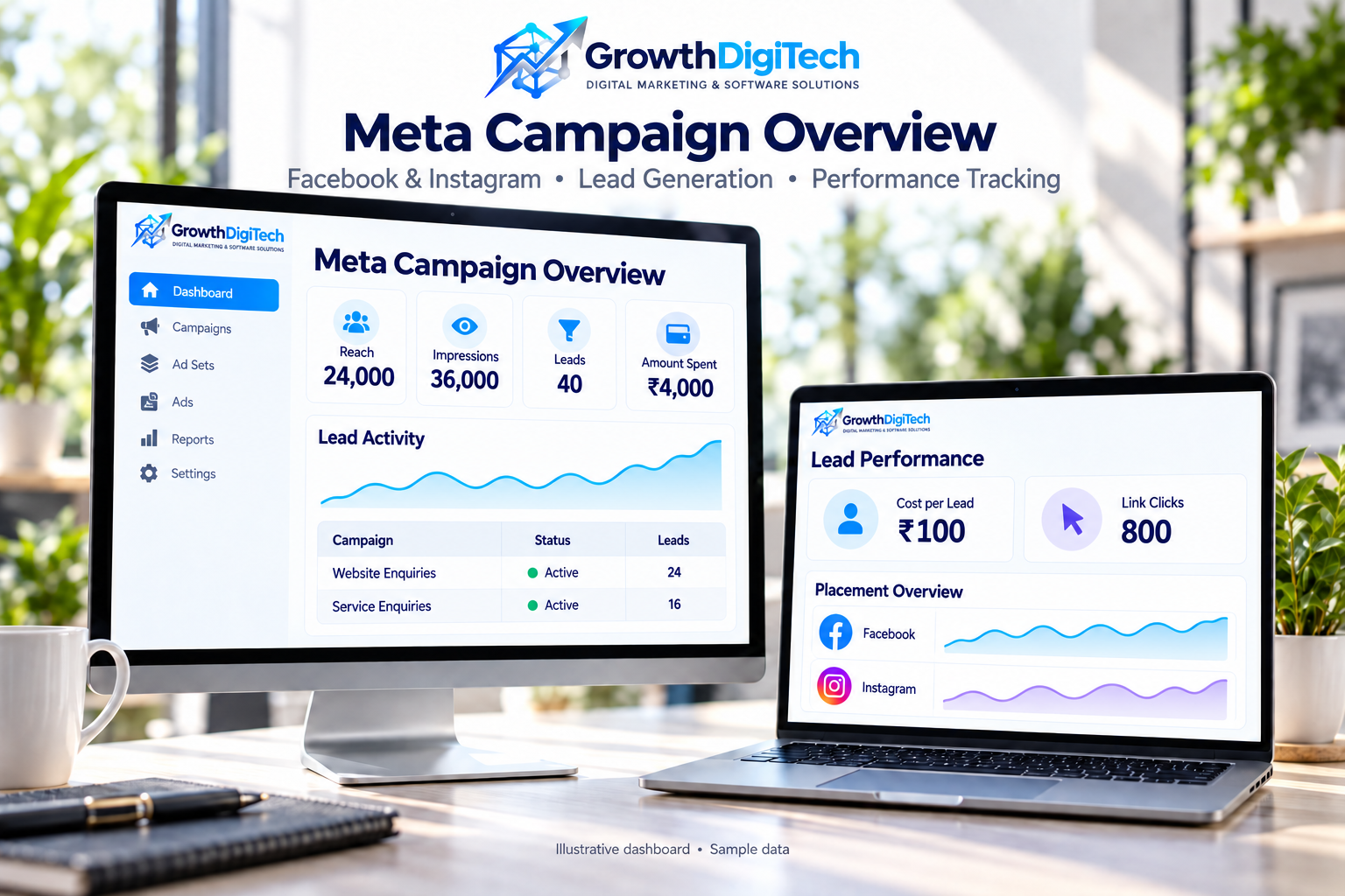 Sample SEO and Campaign Analytics Interface